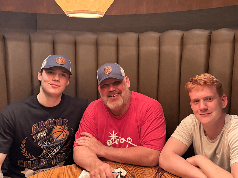 Photo: Jeff Weddig with his sons, McGowan and Millar