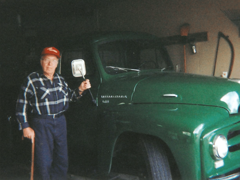 Photo: Edgar Reinhart with his pickup truck