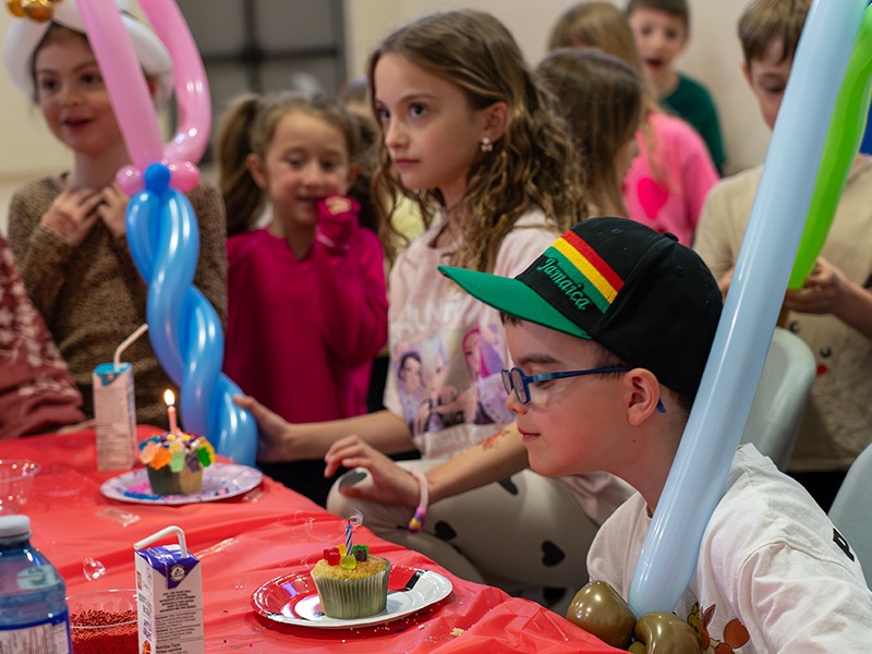 Photo: Leo and Sophie enjoying their birthday fundraiser
