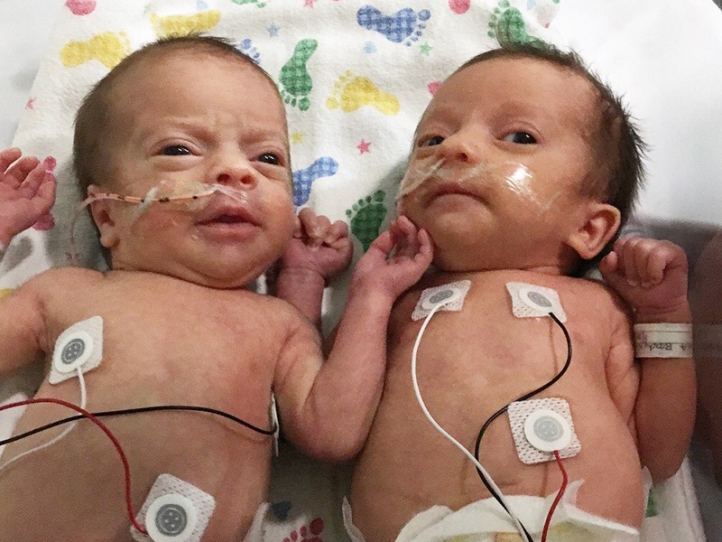 Photo: Leo and Sophie in the NICU at Waterloo Regional Health Network (WRHN).