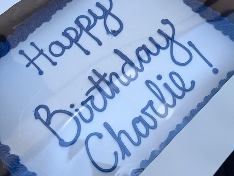Photo: A birthday cake for Charles Morrison, on what would have been his 74th birthday.