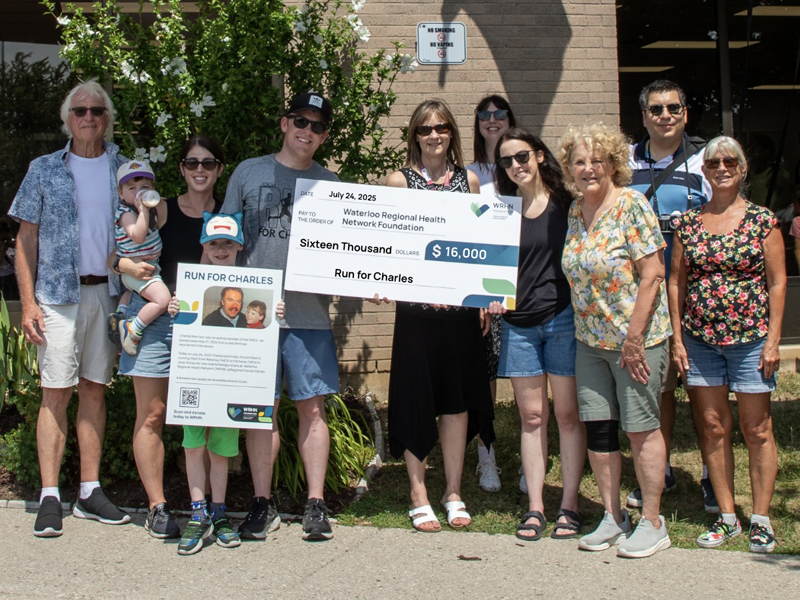 Photo: Mark Morrison and family - Run for Charles cheque presentation - WRHN Foundation