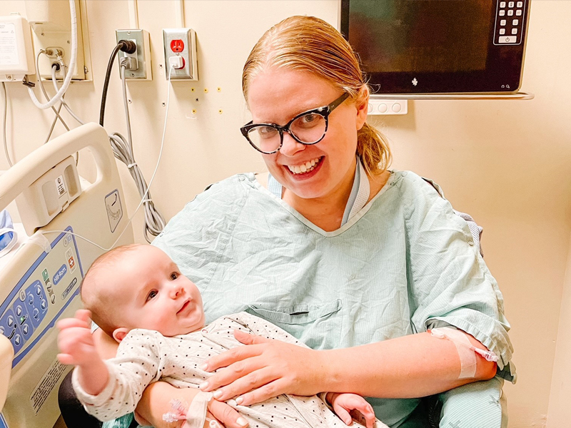 Nikki and Mitchell Bakes in the hospital.