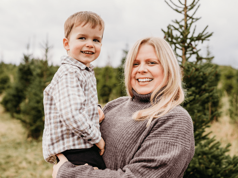 Photo: Nikki Bakes, a former WRHN patient, with her son.
