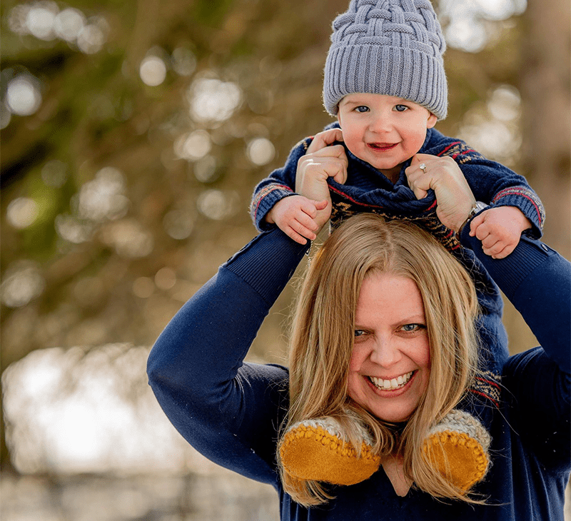 Nikki and Mitchell Bakes, outside enjoying a nice winter day.