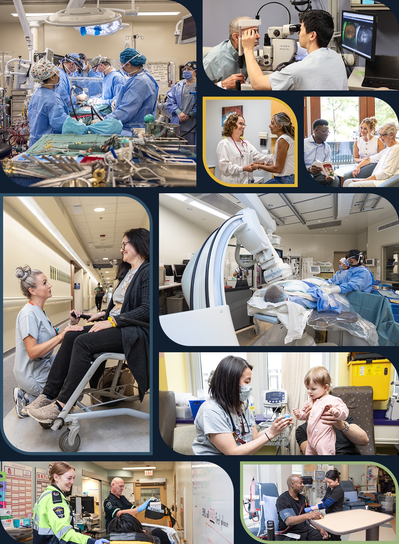 Photo collage of WRHN team members and patients.