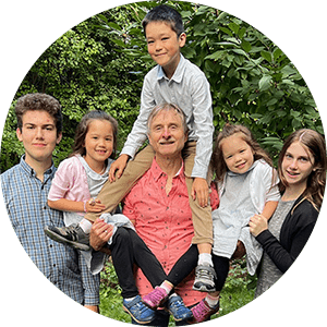 Photo: Ron Van Dam with his grandchildren